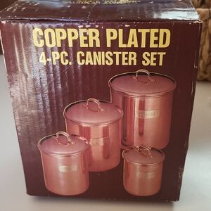 Copper Plated Canister Set - 4 Pieces